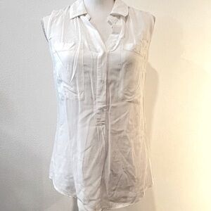 Elegant White Sleeveless Blouse